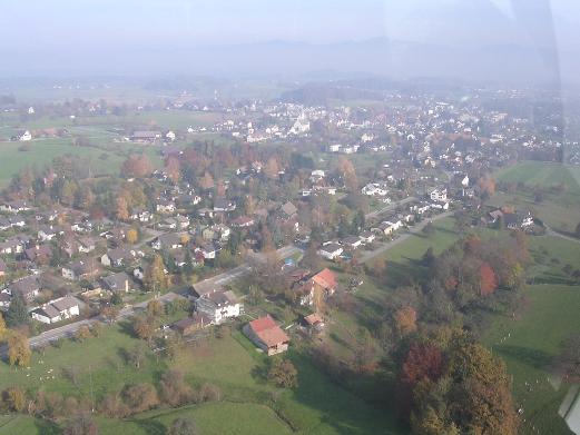 Hombrechtikon aus dem Helikopter