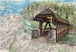 Gestaltete Landkarten und Holz aus Schwarzenburg