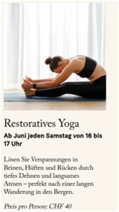 Restoratives Yoga Grand Hotel Belvedere