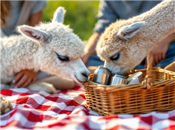 Picknick inmitten Alpakas