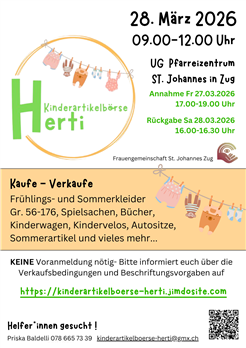 Kinderartikelbörse Herti in Zug - Frühlingsbörse