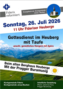 Gottesdienst in den Fideriser Heuberge mit Taufe