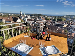Turm-Zmittag über den Dächern von Solothurn von der Feuerköchin